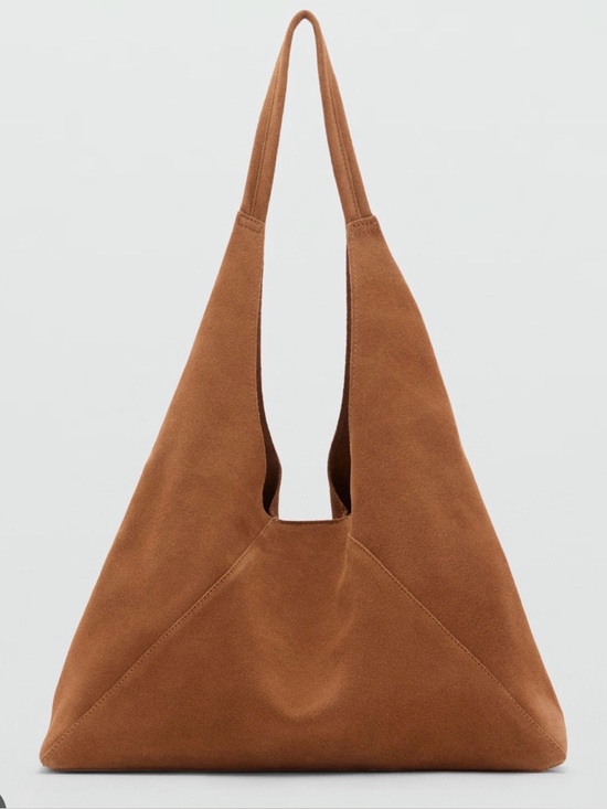Mango Handbags - Mango slouchy suede shoulder bag in caramel